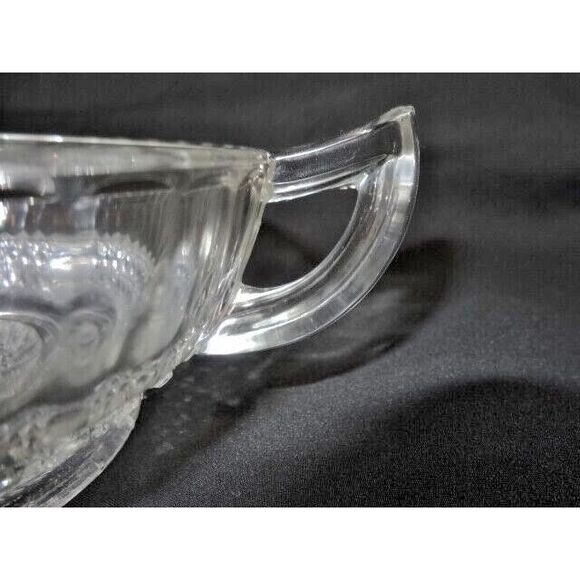 Imperial Glass Ohio Nappy Huckabee Round Clear Bowl Swirling Star Handle 5-inch - Picture 6 of 6